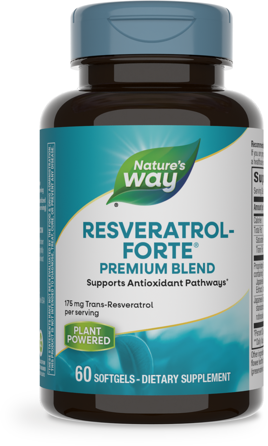 <{%PRIMARY_05836%}>Nature's Way® | Resveratrol-Forte Premium Blend, 60 softgels