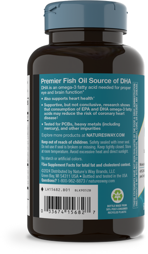 Nature's Way® | Mega-DHA Premium Fish Oil - left side of pack Sku:15682
