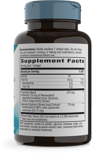 Nature's Way® | Resveratrol-Forte Premium Blend - right side of pack Sku:05836