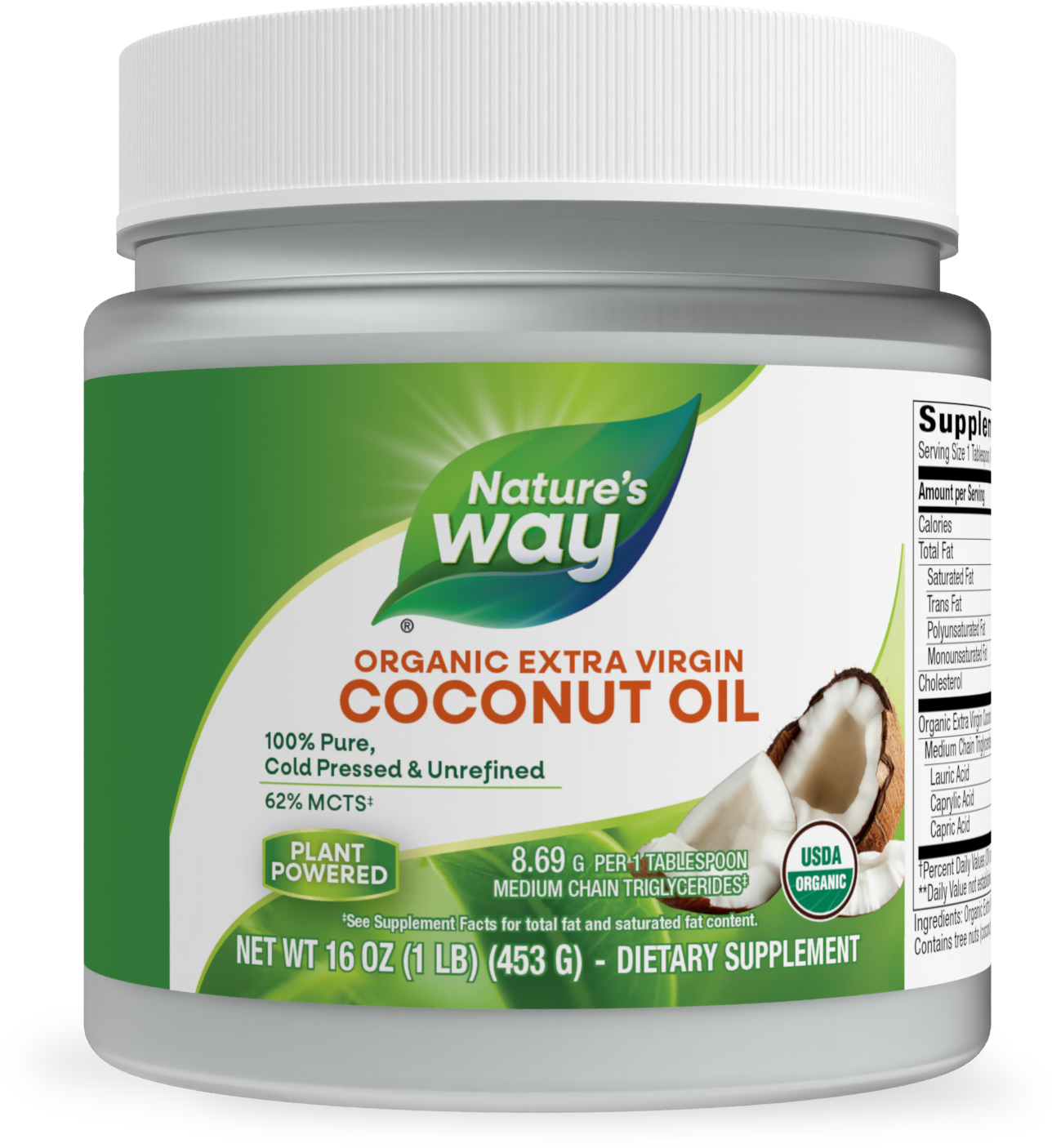 <{%PRIMARY_15673%}>Nature's Way® | Organic Extra Virgin Coconut Oil, 16 oz (453 g)