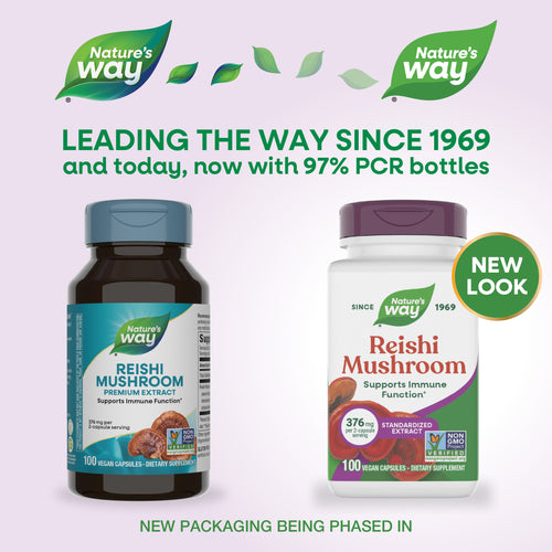 Nature's Way® | Reishi Mushroom Standardized Extract - package updates old to new Sku:62700