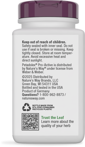 Nature's Way® | Petadolex Pro-Active - back of pack Sku:04806