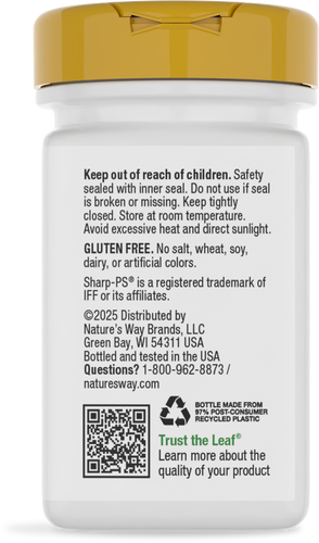 Nature's Way® | Phosphatidylserine - back of pack Sku:45161