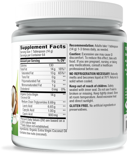 Nature's Way® | Organic Extra Virgin Coconut Oil - right side of pack Sku:15659