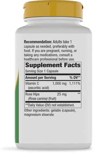 Nature's Way® | Vitamin C with Rose Hips Extra Strength - right side of pack Sku:40313