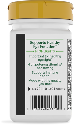 Nature's Way® | Vitamin A - left side of pack Sku:40110