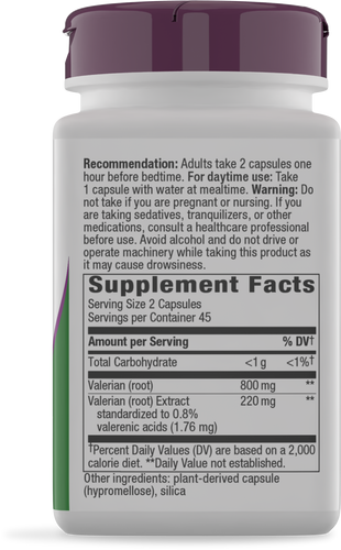 Nature's Way® | Valerian - right side of pack Sku:63400