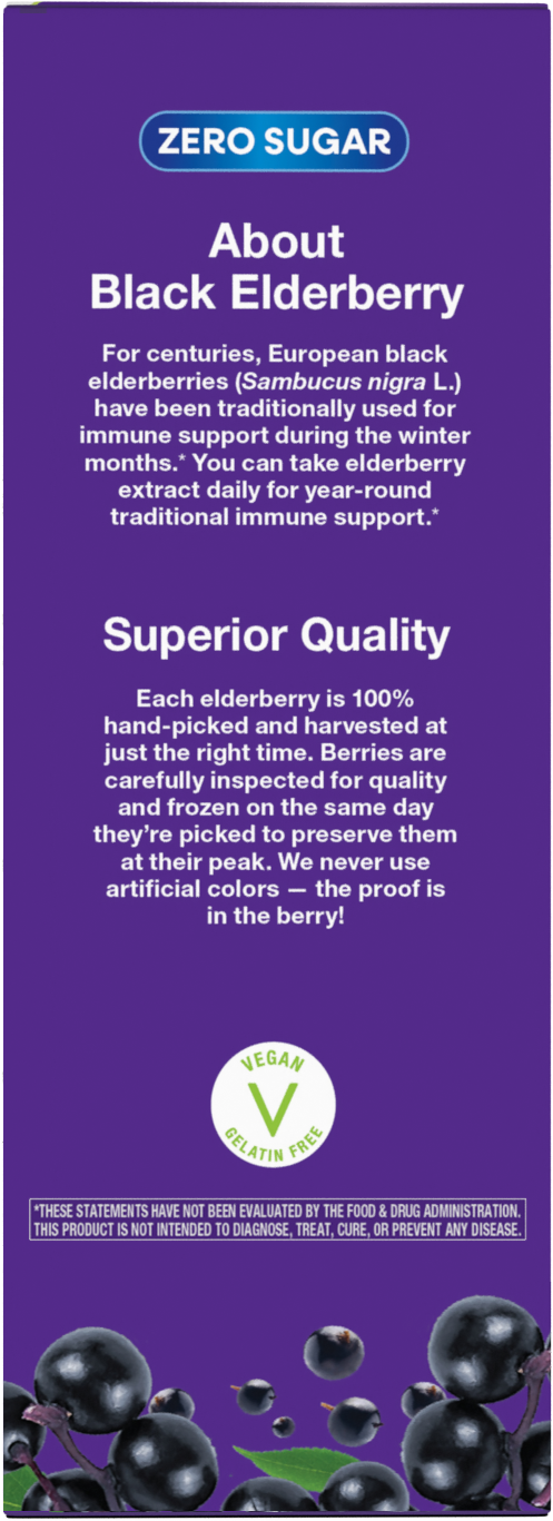 <{%MAIN11_15331%}>Nature's Way® | Sambucus Zero Sugar Traditional Immune Syrup - back of pack