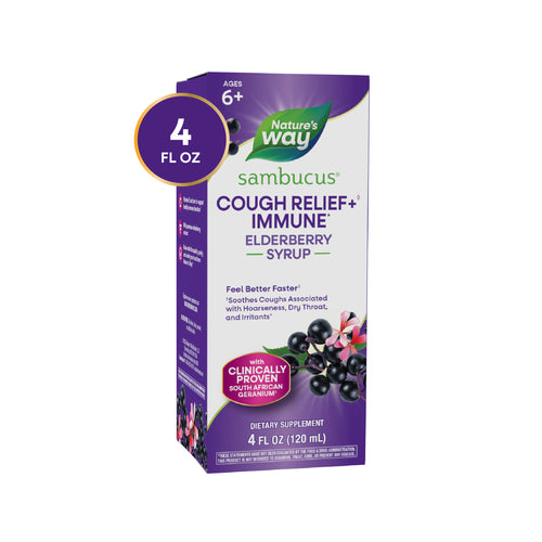 Nature's Way® | Sambucus Cough Relief + Immune Elderberry Syrup Sku:13673