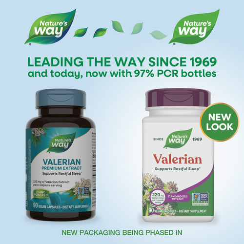 Nature's Way® | Valerian - package updates old to new Sku:63400