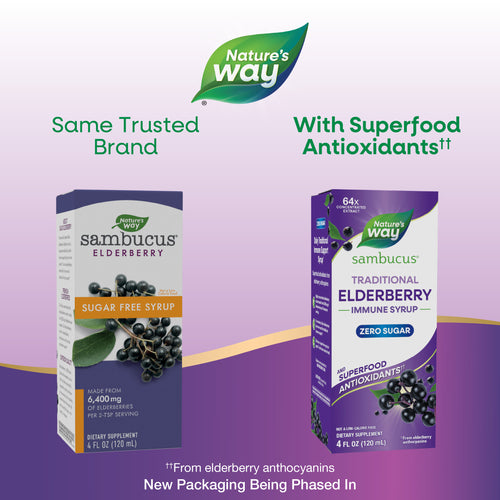 Nature's Way® | Sambucus Zero Sugar Traditional Elderberry Immune Syrup Sku:6971