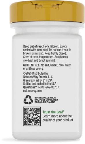 Nature's Way® | Vitamin A - back of pack Sku:40110