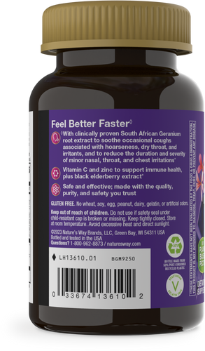 Nature's Way® | Sambucus Cough Relief + Immune Gummy - left side of pack Sku:13610