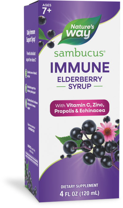 <{%PRIMARY_6974%}>Nature's Way® | Sambucus Immune Elderberry Syrup, 4 fl oz (120 ml), Elderberry