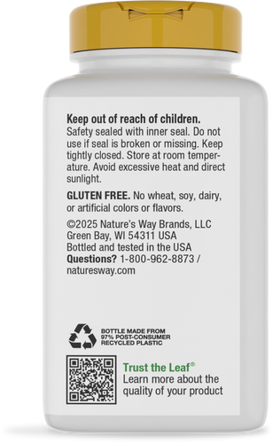 Nature's Way® | Vitamin C with Rose Hips Extra Strength - back of pack Sku:40313