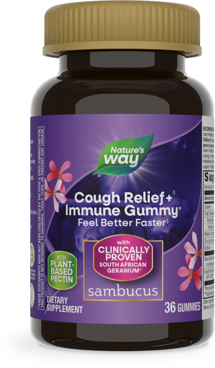 <{%PRIMARY_13610%}>Nature's Way® | Sambucus Cough Relief + Immune Gummy, 36 gummies, Elderberry