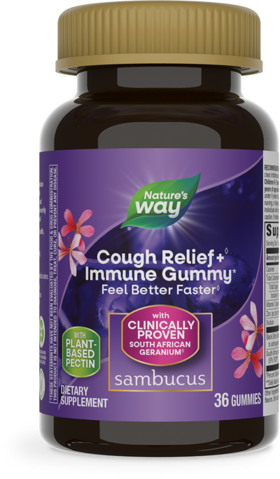 <{%PRIMARY_13610%}>Nature's Way® | Sambucus Cough Relief + Immune Gummy, 36 gummies, Elderberry
