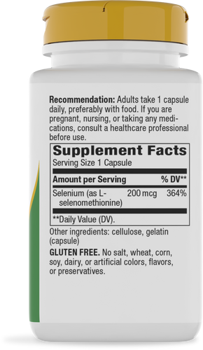 Nature's Way® | Selenium - right side of pack Sku:41081
