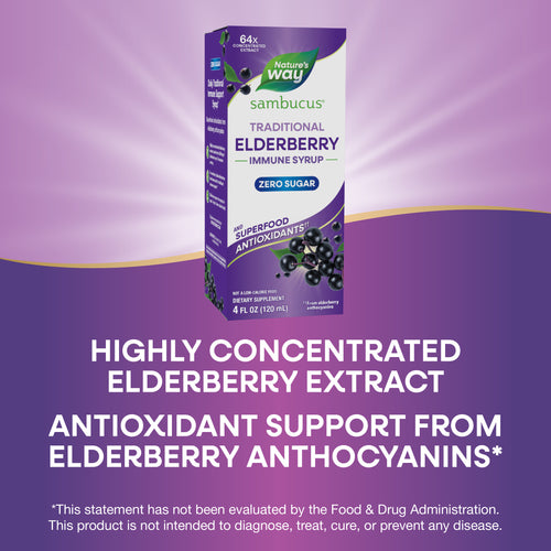 Nature's Way® | Sambucus Zero Sugar Traditional Elderberry Immune Syrup Sku:6971