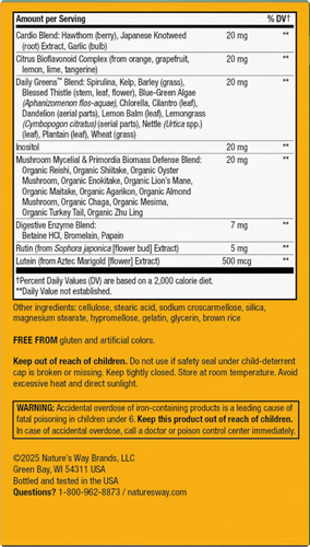 Nature's Way® | Alive! Adult Ultra Multivitamin - back of pack Sku:15679