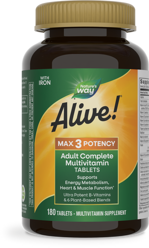Nature's Way® | Alive! Max3 Potency Adult Complete Multivitamin, 180 tablets Sku:14928