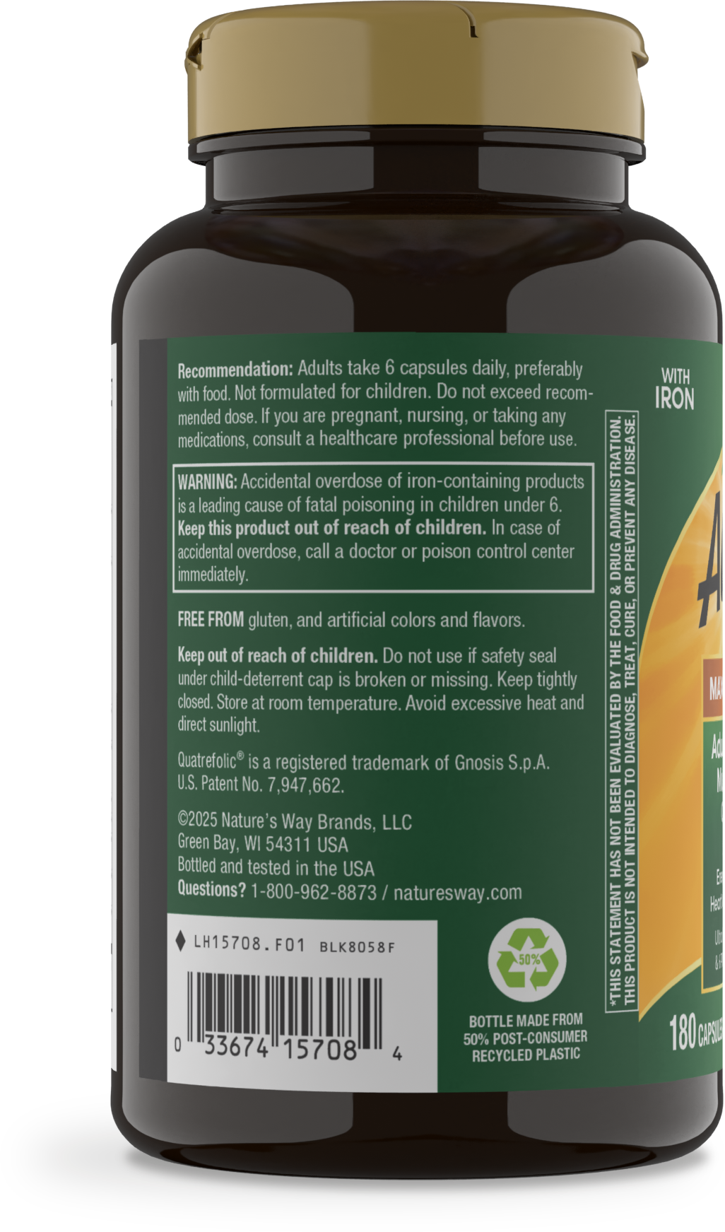 <{%MAIN10_15708%}>Nature's Way® | Alive! Max6 Max Potency Daily Multivitamin - left side of pack