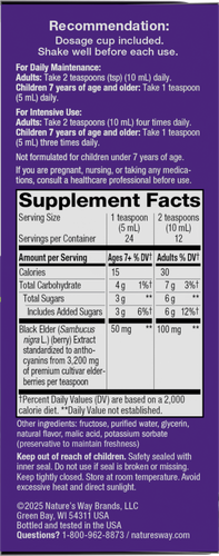 Nature's Way® | Sambucus Traditional Elderberry Immune Syrup - right side of pack Sku:6970