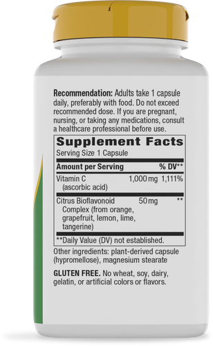 Nature's Way® | Vitamin C with Bioflavonoids Extra Strength - right side of pack Sku:15465