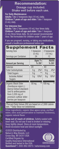 Nature's Way® | Sambucus Traditional Elderberry Immune Syrup - right side of pack Sku:15796