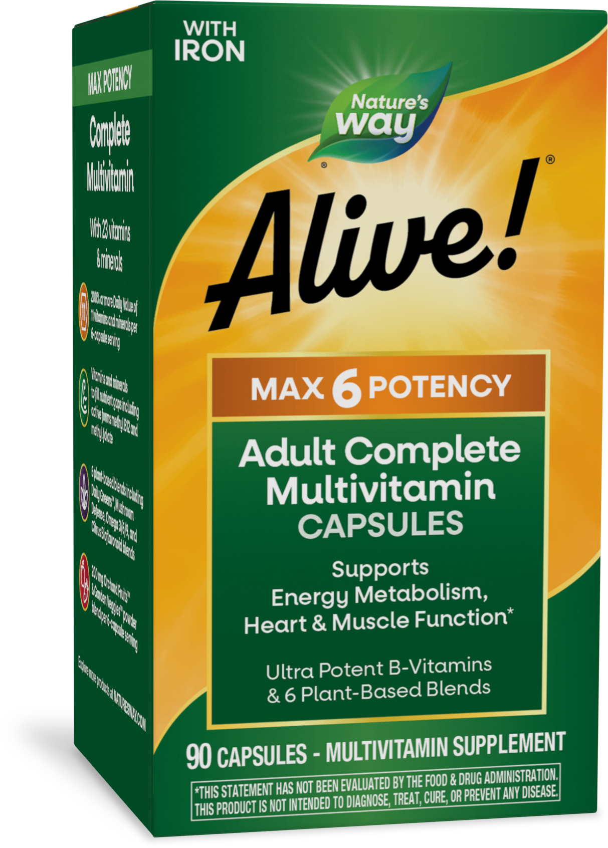 <{%PRIMARY_15090%}>Nature's Way® | Alive! Max6 Potency Adult Complete Multivitamin, 90 capsules