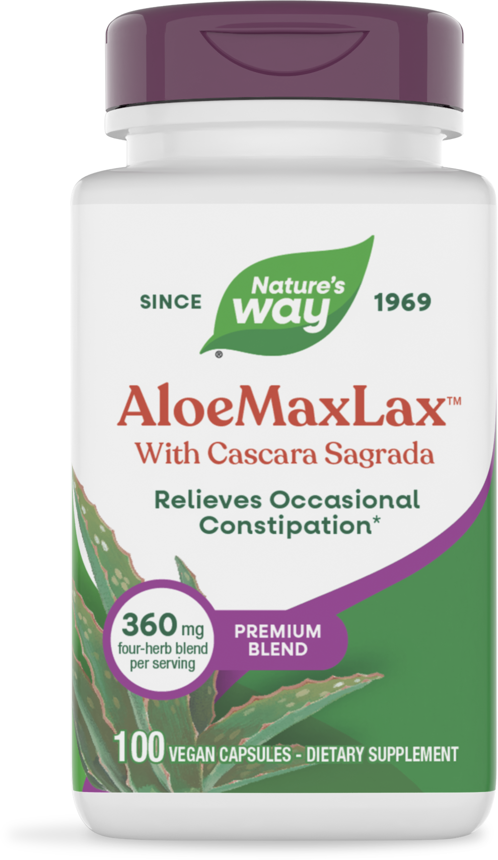 <{%PRIMARY_142%}>Nature's Way® | Aloe MAXLAX Premium Blend, 100 capsules