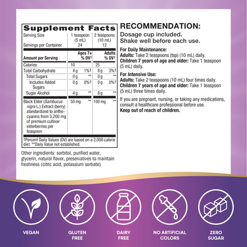 Nature's Way® | Sambucus Zero Sugar Traditional Elderberry Immune Syrup Sku:6971