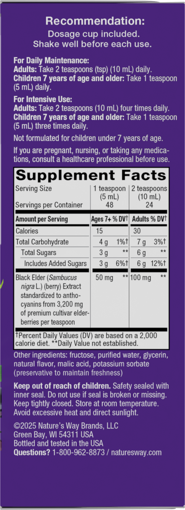 <{%MAIN2_15332%}>Nature's Way® | Sambucus Traditional Elderberry Immune Syrup - right side of pack