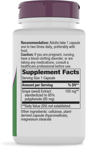 Nature's Way® | Grape Seed Standardized Extract - right side of pack Sku:15352