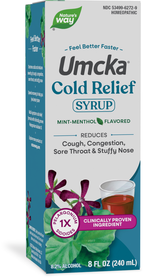 <{%PRIMARY_15792E%}>Nature's Way® | Umcka ColdCare Syrup, 8 fl oz (240 ml), Mint-Menthol