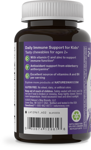 Nature's Way® | Sambucus Elderberry Kids Immune Chewable - right side of pack Sku:12961