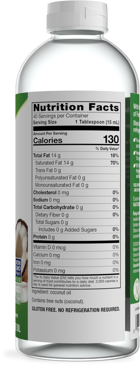 <{%MAIN9_15858%}>Nature's Way® | Liquid Coconut Oil - right side of pack