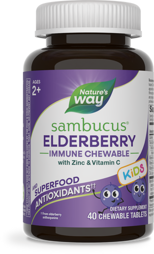 Nature's Way® | Sambucus Elderberry Kids Immune Chewable, 40 chewables Sku:12961E
