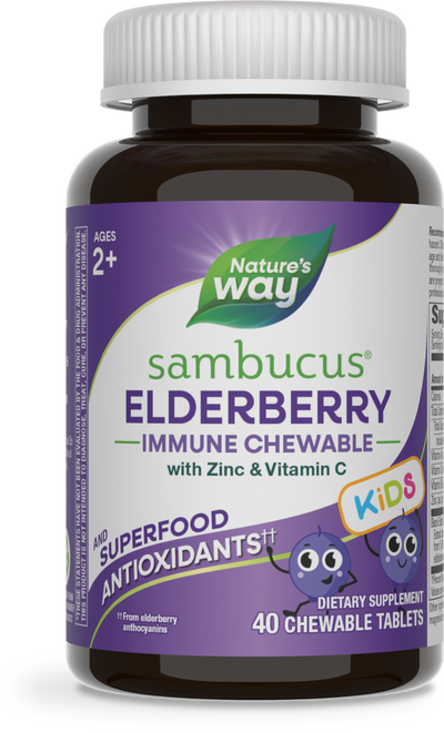 <{%PRIMARY_12961E%}>Nature's Way® | Sambucus Elderberry Kids Immune Chewable, 40 chewables