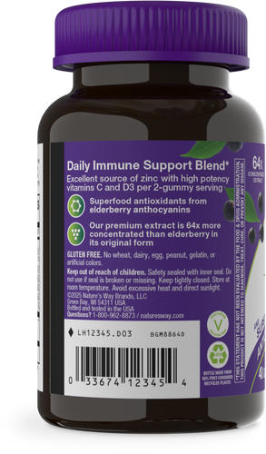 Nature's Way® | Sambucus Elderberry Immune Gummy - left side of pack Sku:12345