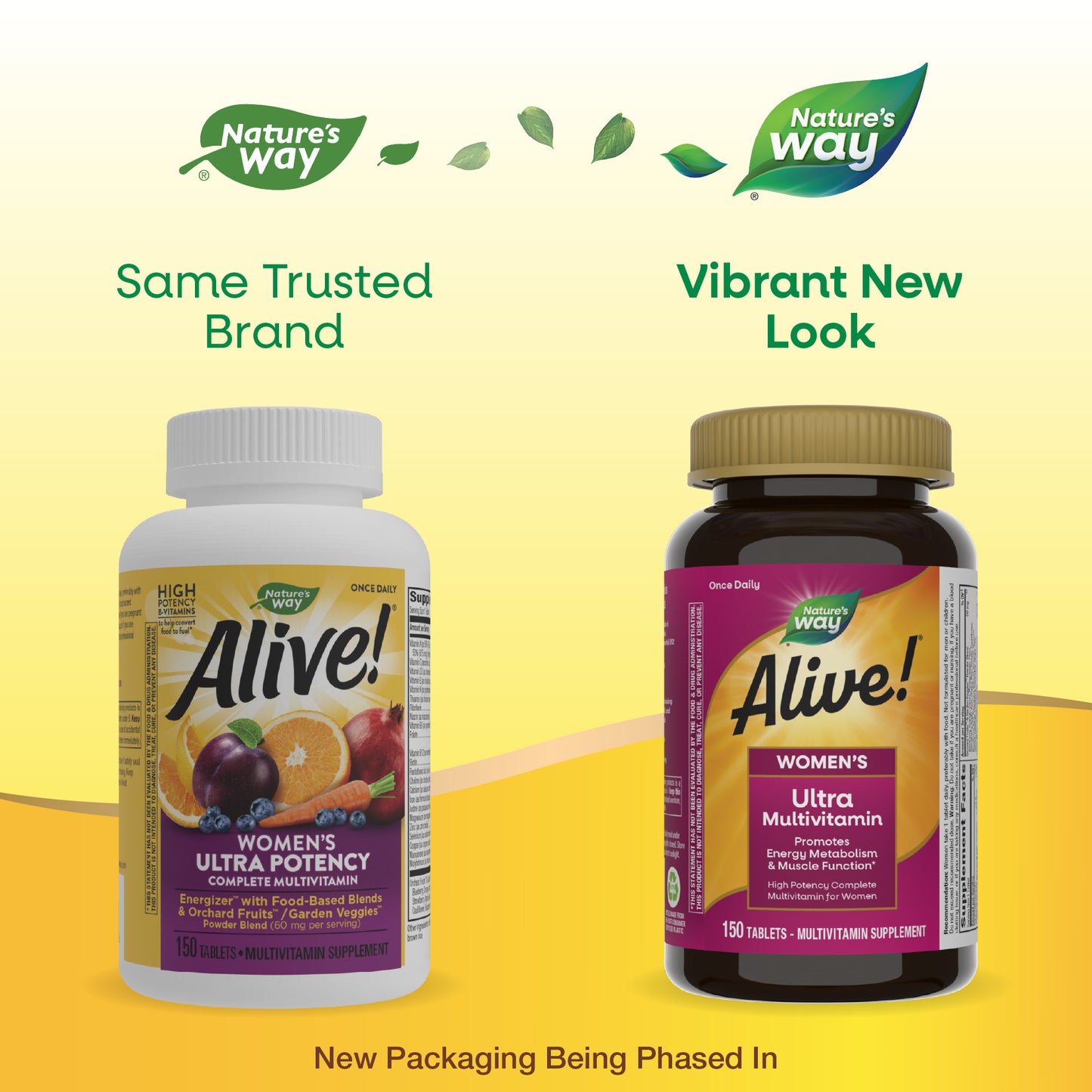 <{%MAIN1_13718%}>Nature's Way® | Alive! Women's Ultra Multivitamin - package updates old to new