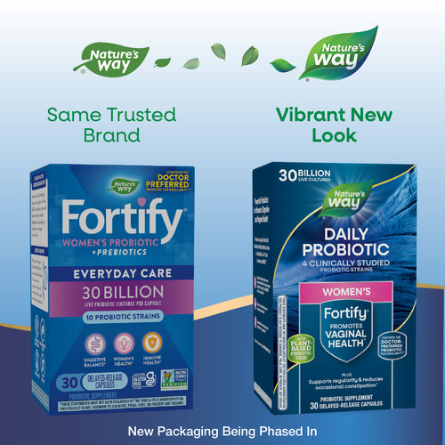 Nature's Way® | Fortify Women's 30 Billion Daily Probiotic - package updates old to new Sku:10295