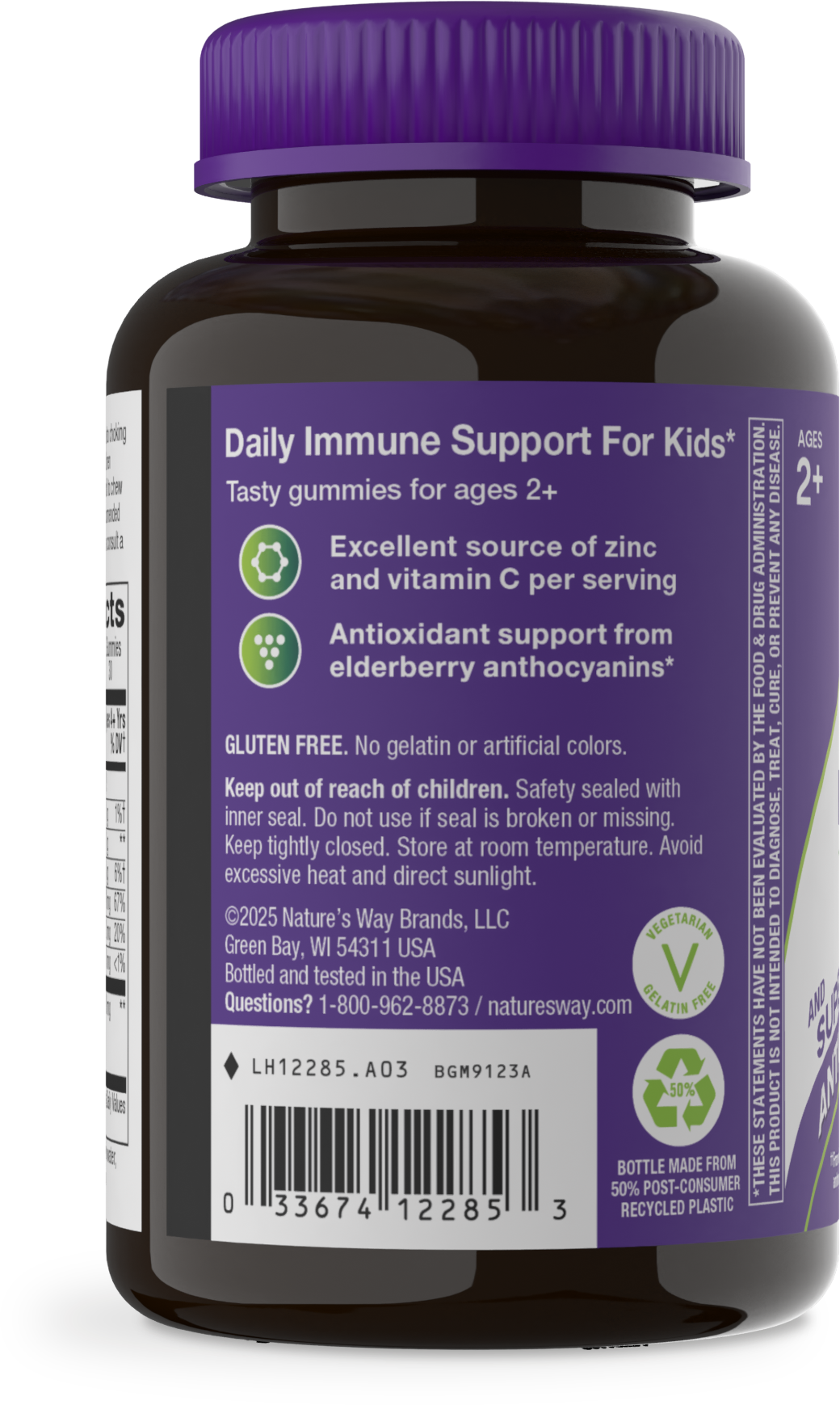 <{%MAIN10_12285%}>Nature's Way® | Sambucus Kids Elderberry Immune Gummies - left side of pack