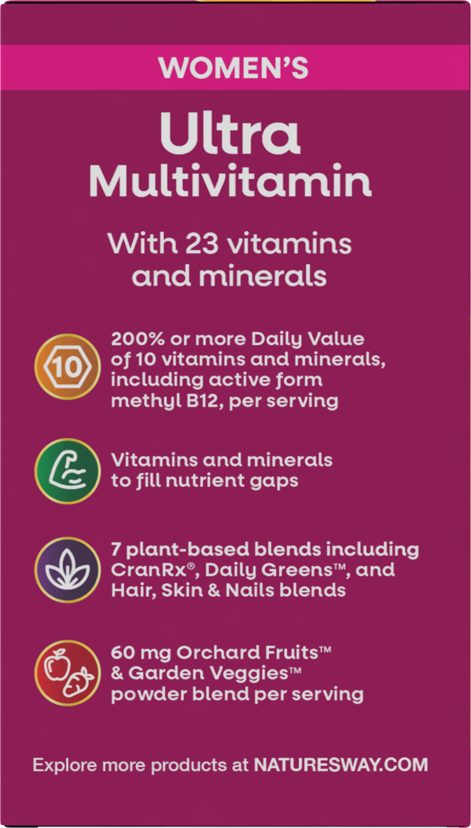 <{%MAIN12_15686%}>Nature's Way® | Alive! Women's Ultra Multivitamin - left side of pack