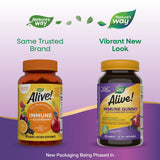 <{%MAIN1_10484%}>Nature's Way® | Alive! Immune Gummy With Elderberry Extract - package updates old to new