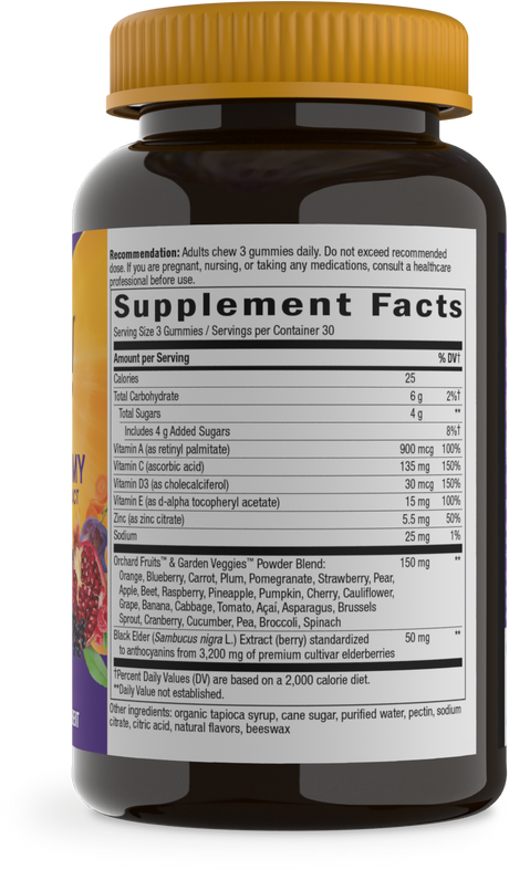 <{%MAIN2_10484%}>Nature's Way® | Alive! Immune Gummy With Elderberry Extract - right side of pack
