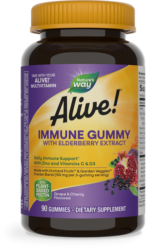 Nature's Way® | Alive! Immune Gummy With Elderberry Extract, 90 gummies, Cherry & Grape Sku:10484E
