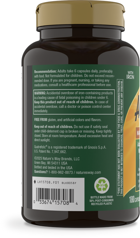 <{%MAIN10_15708%}>Nature's Way® | Alive! Max6 Max Potency Daily Multivitamin - left side of pack