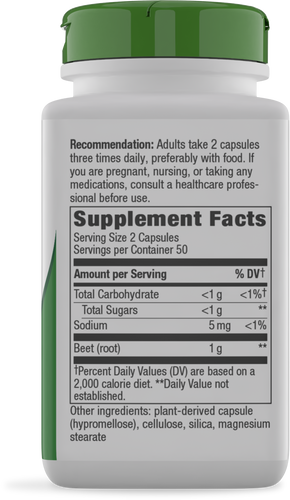 Nature's Way® | Beet Root - right side of pack Sku:10400