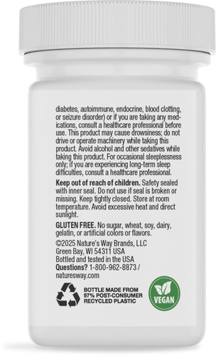 Nature's Way® | Melatonin Lozenge - back of pack Sku:49111